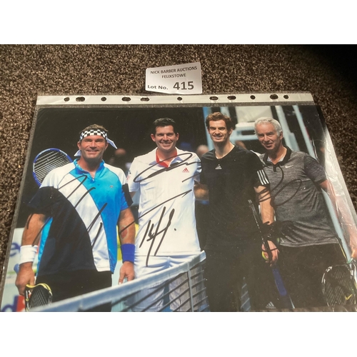 415 - Tennis : Autographed 10x8 - difficult to get! Cash, Murray, Henman, McEnroe - all signed - great ite... 