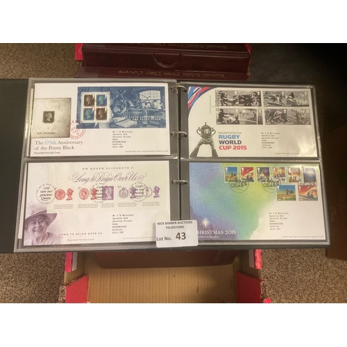 43 - Stamps : Large crate of Royal Mail FDC's album (8) featuring modern covers up to 2019 inc booklet pa... 