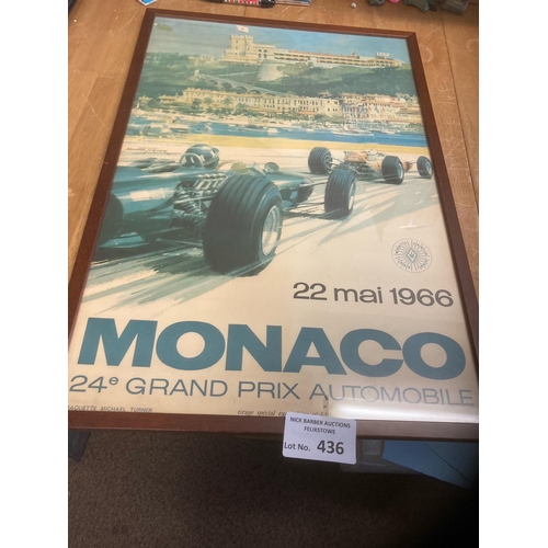 436 - Motor Racing F1 : Monaco GP 1966 22/05/1966 - super lot inc original framed poster plus programme ma... 