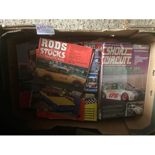 437 - Stock Car : Three boxes of modern magazines short circuit, rods & stocks & a good lot of Wheelspin m... 