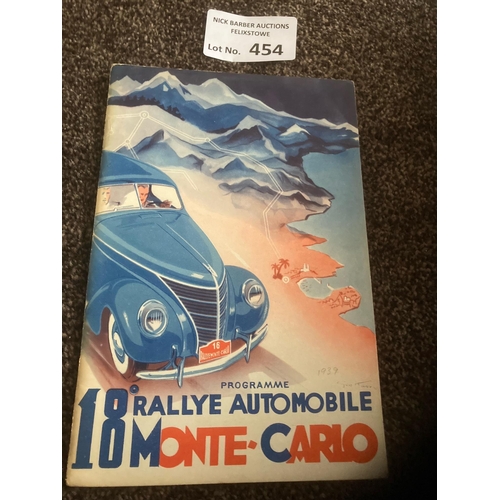 454 - Motor Racing : Monte Carlo rally 18th 17-25 Jan 1939 programme - super iconic item 52 pages - lovely... 