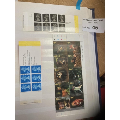 46 - Stamps : Blue album of modern GB mint stamps inc mini sheets, booklets with FV £400+ - Channel Islan... 