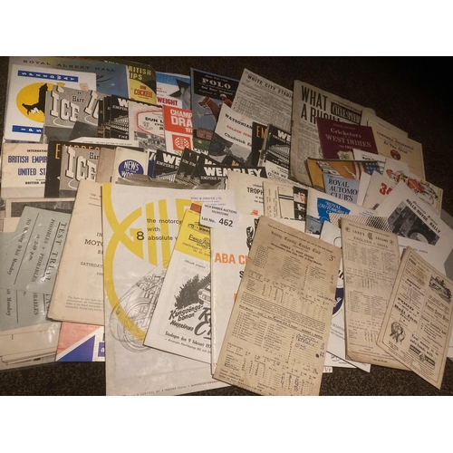 462 - Sports Programmes : Interesting lot mostly 1950s/60s inc Ice Hockey, Cycling, Athletics, Cycle Speed... 