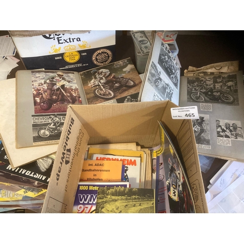 465 - Grasstrack/Moto Cross : Box of scrap books programmes UK/foreign 1970s onwards (200+ items)