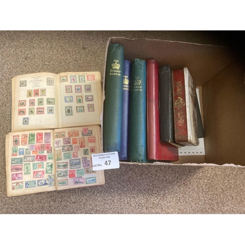 47 - Stamps : Large box of stamps in albums loose etc - world etc