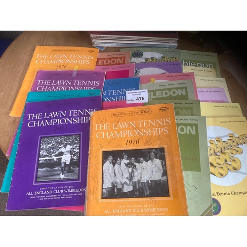 476 - Tennis : Collection of Wimbledon programmes1970s/90s with signatures inc Rosewall, Sakamoto, Gerulat... 