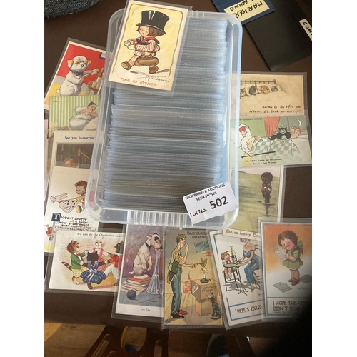 502 - Postcards : Comic collection of cards great depth in lot 450/500 cards in crate - great lot inc Mcgi... 