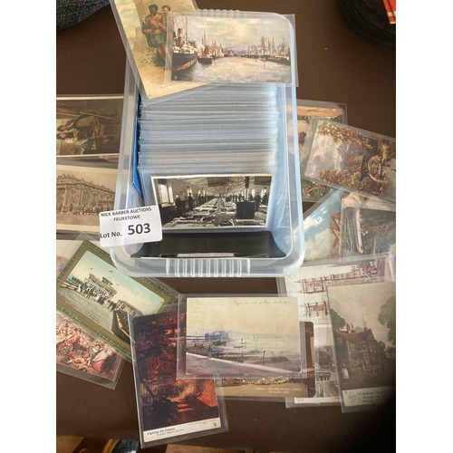 503 - Postcards : Tuck cards collection of cards all sleeves & dealers stock 300+ cards - all fine conditi... 