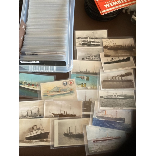 506 - Postcards : Shipping - approx 400 cards in box colour.b/w & RPs - nice lot all sleeved