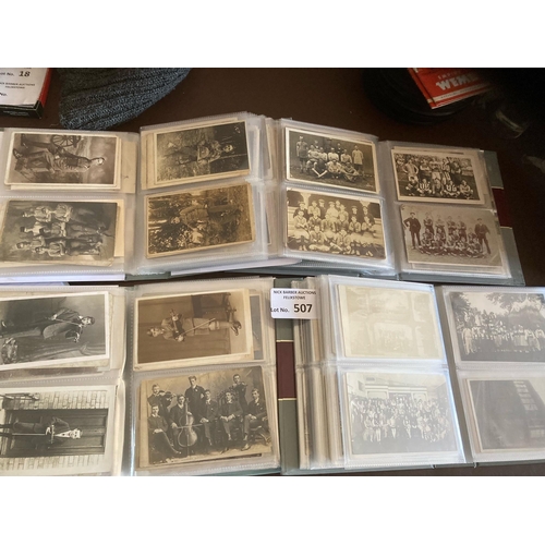 507 - Postcards : A super album of military cards social history along with many football team cards - all... 