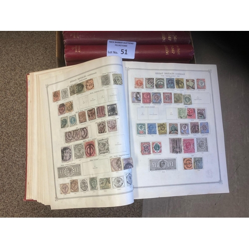 51 - Stamps : The Ideal stamp album x 3 plus 3 New Age albums (6) nice condition - decent world items