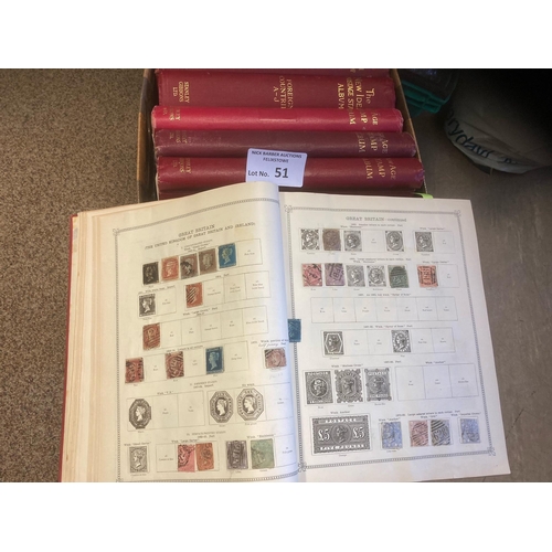 51 - Stamps : The Ideal stamp album x 3 plus 3 New Age albums (6) nice condition - decent world items