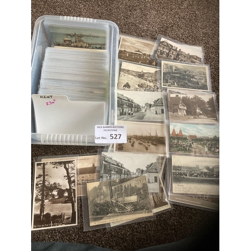 527 - Postcards : Kent - good collection of 230+ cards - good mix x dealers stock - many RPs within