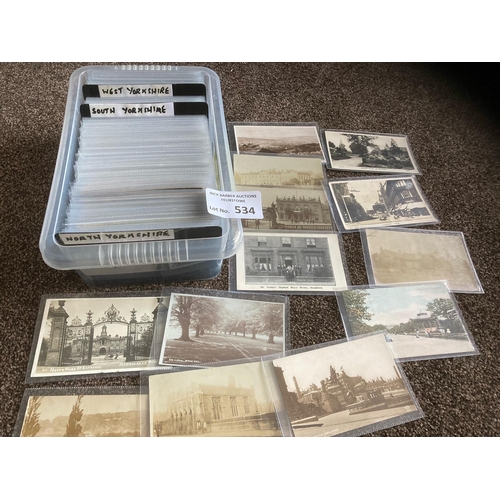 534 - Postcards : Yorkshire North/South/West - cards great lot 400+ cards all sleeved x dealers lot & good... 