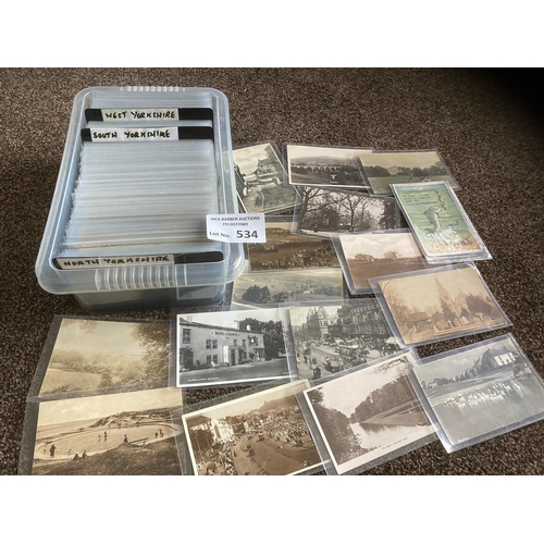 534 - Postcards : Yorkshire North/South/West - cards great lot 400+ cards all sleeved x dealers lot & good... 