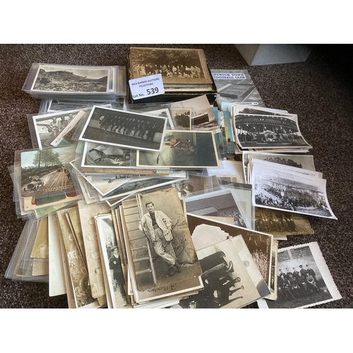 539 - Postcards : Interesting mixed lot of cards some shipping WWI, vintage fair ground photos & amusement... 