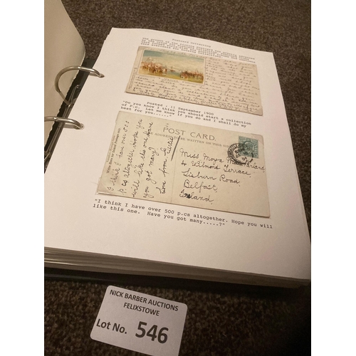 546 - Postcards : A History of postcard collecting - in a mounted album, with advertising, RPs, comic etc ... 