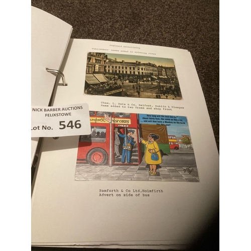 546 - Postcards : A History of postcard collecting - in a mounted album, with advertising, RPs, comic etc ... 