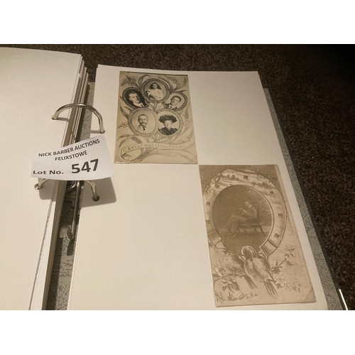 547 - Postcards : A superb album of hand made/ draw cards plus other cards - superb loaded album