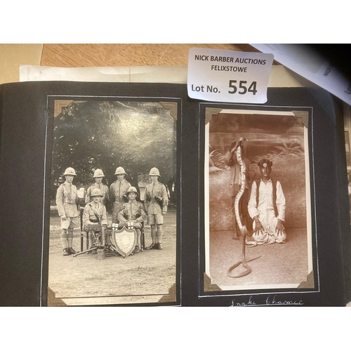 554 - Postcards : India & Ipswich connection, wonderful album of cards - military cards, groups local, spo... 