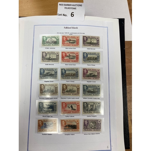 6 - Stamps : Falkland Islands - in hingeless Davo - mint super lot inc 1878 set, 1904 to 5/-.,1921, 1929... 