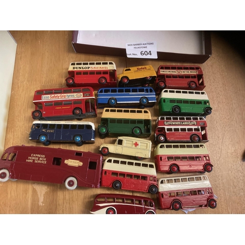 604 - Diecast : Nice lot of Dinky mostly mostly buses some repaints - fine lot