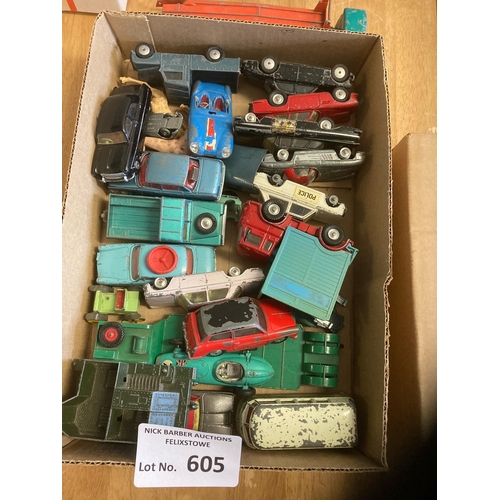 605 - Diecast : Good box of Corgi Toys all play worn - good mixed lot