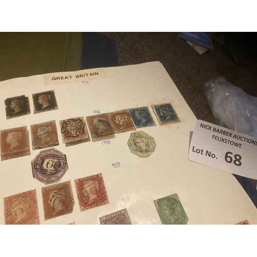 68 - Stamps : World collection in 6 albums vintage lot much early from many countries inc GB penny blacks... 