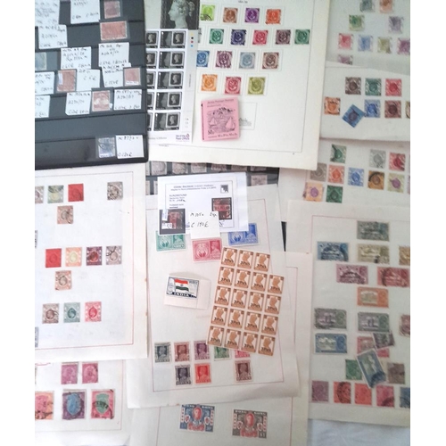 81 - Stamps : Box Albums, Stockbooks , loose sheets, stockpages , covers (incl GB) This lot needs careful... 