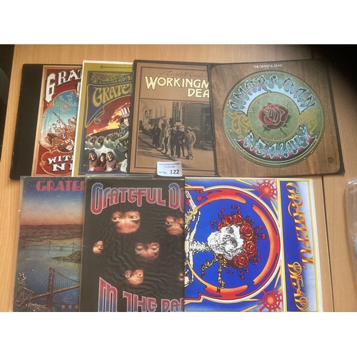 122 - Records : A stunning set of 7 early press GRATEFUL DEAD LPs inc the rare 'Without a Net' triple LP, ... 