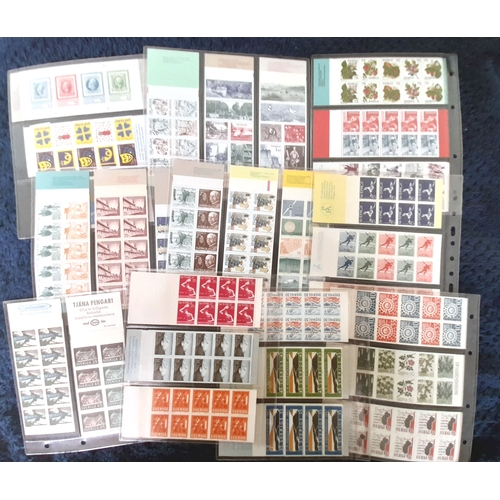 13 - Stamps : Sweden  Booklets a Very Fine  Accumulation  in special folder  range from 
1950s to 1980s –... 