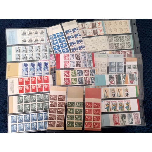 13 - Stamps : Sweden  Booklets a Very Fine  Accumulation  in special folder  range from 
1950s to 1980s –... 