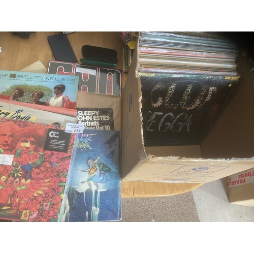 173 - Records : Box 54 Rock/Pop/Soul albums inc Cream, Heep, Marvelettes etc some 180 gram - nice lot