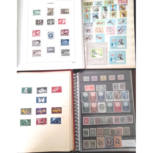 21 - Stamps : World in 13 large Albums/ Stockbooks. Much useful noted incl Swiss, Poland, Germany etc., V... 