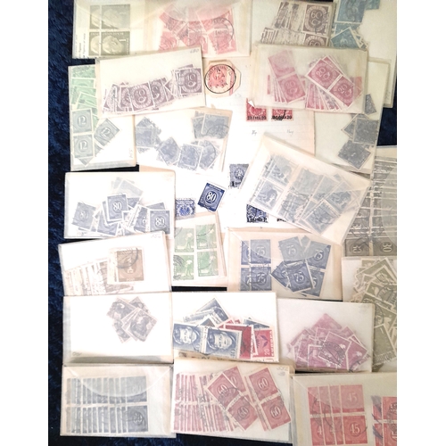 22 - Stamps : Germany Large accumulation in Album, on Sheets, In packets and loose much useful noted . Du... 