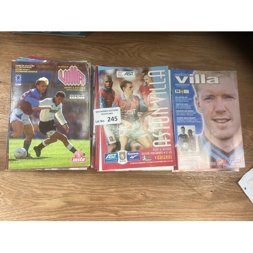 245 - Football : Aston Villa home programmes 1990 onward x104