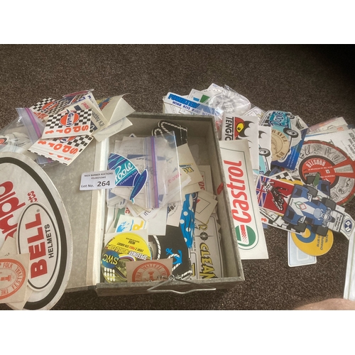 264 - Motorsport : Super collection of 100s of stickers, speedway, motor cycling, suppliers, Castrol etc i... 