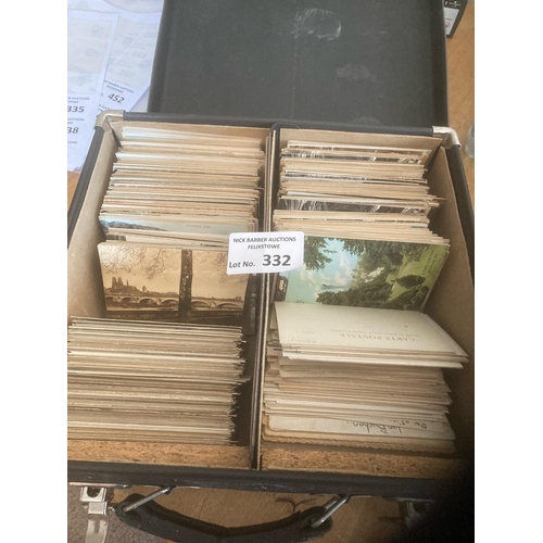 332 - Postcards : Case/dealers box of mixed cards several 100s