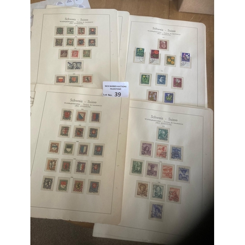 39 - Stamps : SWITZERLAND pro juventute collection on printed leaves 1918-76 complete used no m/s cat £10... 