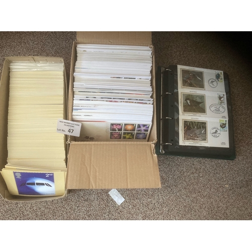 47 - Stamps : GB - box of 250 covers, box of PHQ & album of Benham silk covers