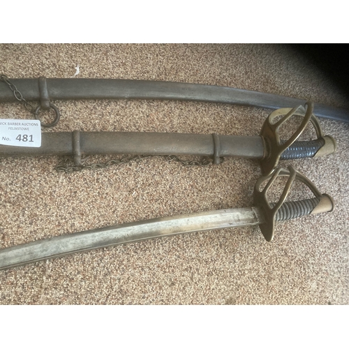 481 - Collectables : 2 USA Vintage Swords - late 1800s