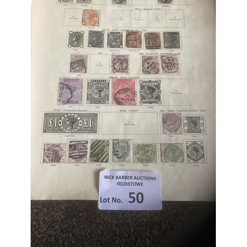 50 - Stamps :  New World postal album - reasonably filled inc 10/- Roo. penny black 4 margin, decent coll... 