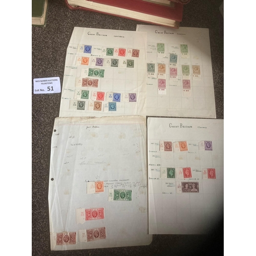 51 - Stamps : GB controls - nice collection of KGV controls on 4 sheets - nice lot