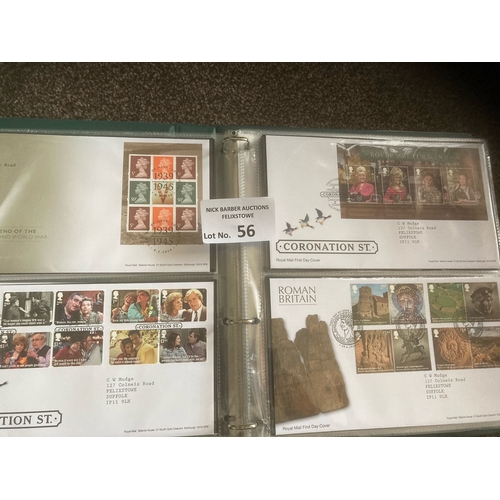56 - Stamps : GB first day covers in album super collect of modern covers Jan 2020 - Dec 2021 complete gr... 