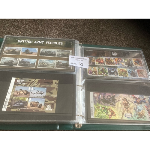 61 - Stamps : GB presentation packs in album January 2020 - December 2021 inc m/s booklets of 6 - super l... 