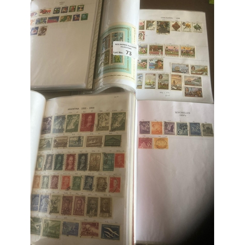 73 - Stamps : 4 albums of mounted on pages inc Hong Kong, Japan, Nicaragua & mixed countries, South Ameri... 