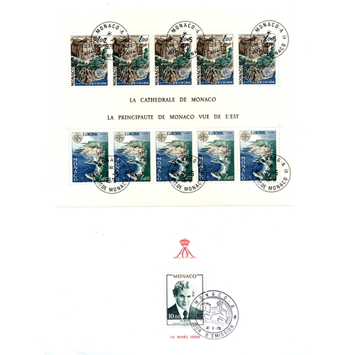 9 - Stamps : Monaco  Miniature Sheets 18 In all Mainly Used with one or two better Mint.  The Catalogue ... 