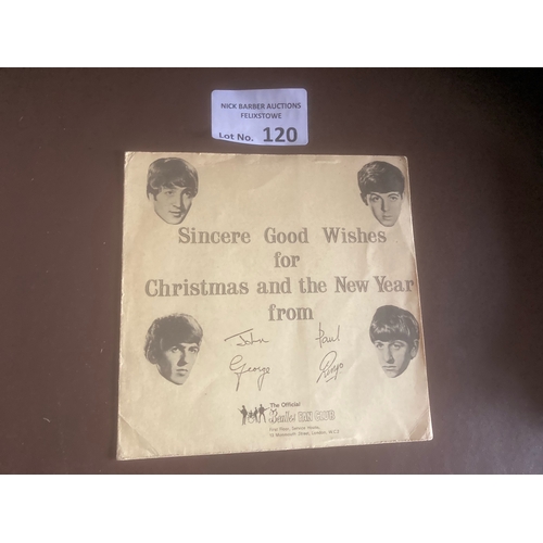 120 - Records : THE BEATLES Xmas Flexi disc 1963 LYN492 - good cond