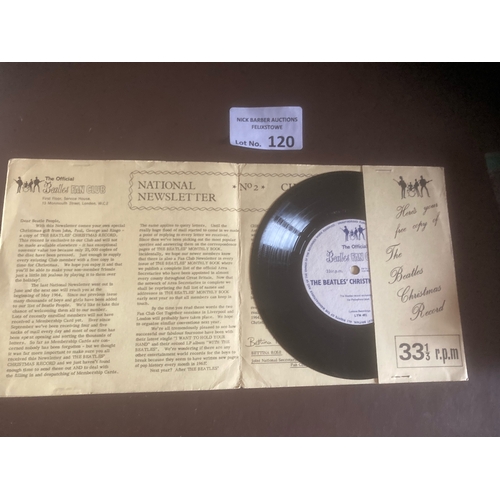 120 - Records : THE BEATLES Xmas Flexi disc 1963 LYN492 - good cond