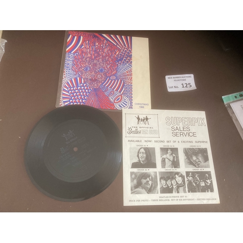 125 - Records : THE BEATLES Xmas Flexi disc 1967 LYN1360 & envelope & newsletter